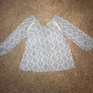 blue multicolored blouse